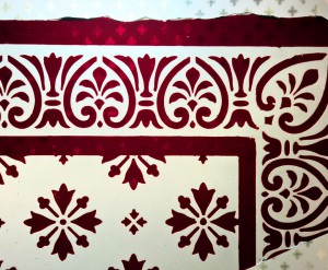 Ancien carreau de verre rouge