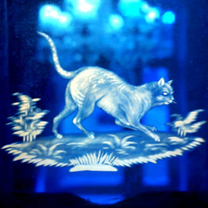 Carreau de verre avec chat