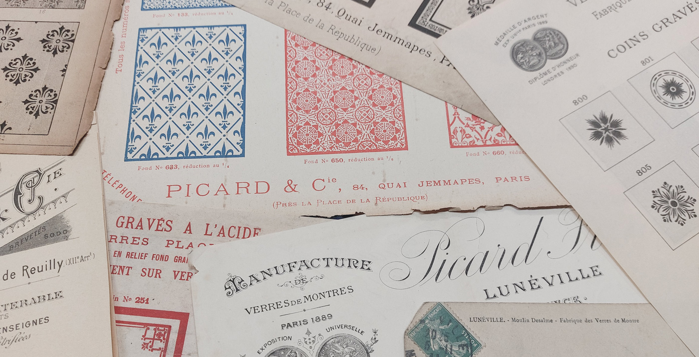Document ancien sur le verre decoratif